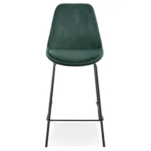 Sitzhocker in mittlerer Höhe aus Samt Alterego Spark Mini image-0