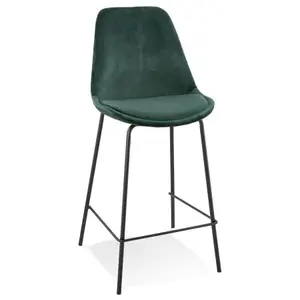 Sitzhocker in mittlerer Höhe aus Samt Alterego Spark Mini image-1