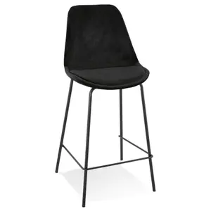 Sitzhocker in mittlerer Höhe aus Samt Alterego Spark Mini image-1