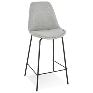 Mid-height fabric snack stool with metal legs Alterego Aloe Mini image-1