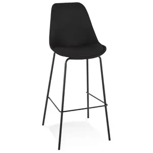 Fabric bar stool with metal foot Alterego Aloe image-1