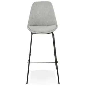 Fabric bar stool with metal foot Alterego Aloe image-0