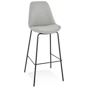 Fabric bar stool with metal foot Alterego Aloe image-1