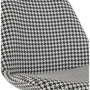 Mid-height snack stool in houndstooth fabric with metal legs Alterego Spark Mini image-2