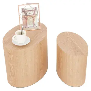 Beistelltischset aus Holz Alterego Sokle (x2) image-2