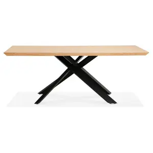 Dining table in wood with central x-shaped leg Alterego Walaby image-0