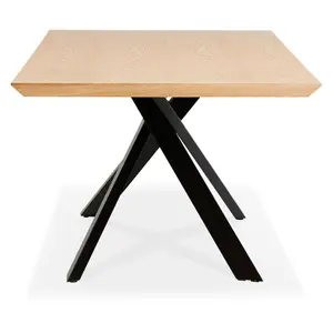 Dining table in wood with central x-shaped leg Alterego Walaby image-1
