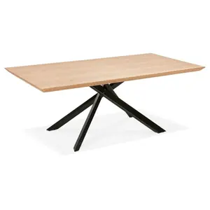 Dining table in wood with central x-shaped leg Alterego Walaby image-2