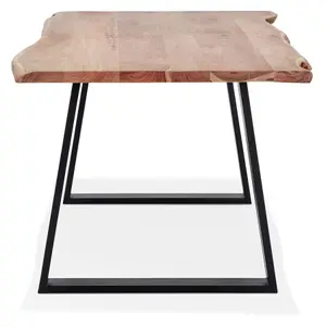 Industrial-style solid wood dining table Alterego Rafa image-1