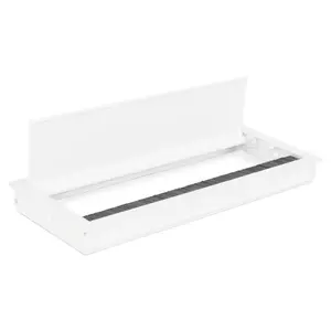 Vit kabelgenomföring i vit metall för kontor Alterego Sloti image-1