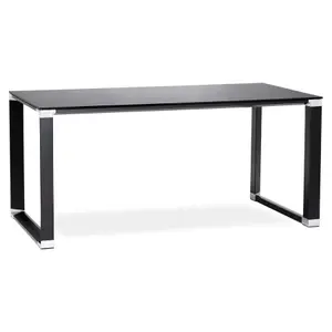 Petit bureau droit design en verre Alterego Xline image-1