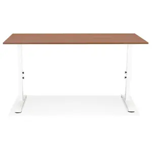 Bureau réglable en hauteur en bois noyer et métal Alterego Osmose image-0