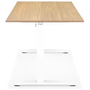 Bureau réglable en hauteur en bois finition naturelle et métal Alterego Osmose image-2