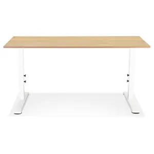 Bureau réglable en bois finition naturelle et métal Alterego Osmose image-0