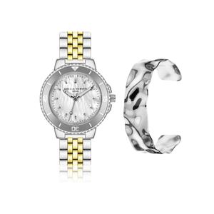 Relógio com bracelete feminino Amelia Parker Clayne Link