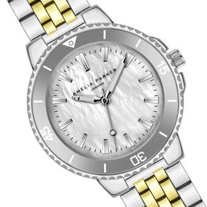 Relógio com bracelete feminino Amelia Parker Clayne Link image-1