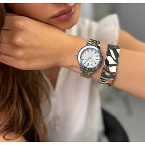 Relógio com bracelete feminino Amelia Parker Clayne Link image-3