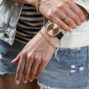 Skórzany zegarek dla kobiet Amelia Parker Gold Sky image-1