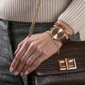 Reloj de piel para mujer Amelia Parker Gold Sky image-0