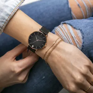 Women's watch Amelia Parker Midnight Moon Black Mesh image-1