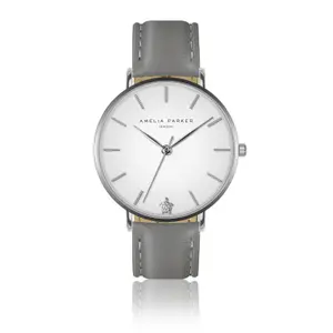 Leather watch woman Amelia Parker Pure Grey image-0