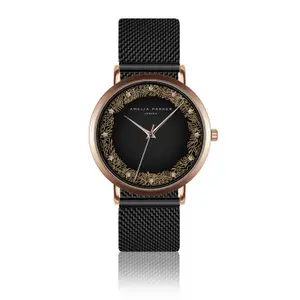 Women's watch Amelia Parker Coral Black Mesh
