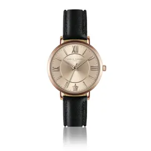 Lederuhr Frau Amelia Parker Petite Rose Black