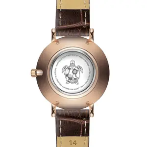 Lederen horloge voor vrouwen Amelia Parker Petite Classique Brown image-1