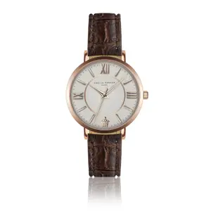 Lederen horloge voor vrouwen Amelia Parker Petite Classique Brown