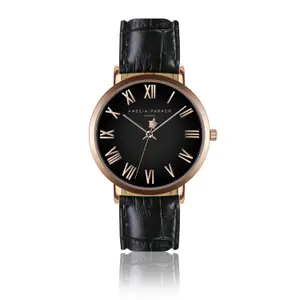Reloj de piel para mujer Amelia Parker Grand Noir Black image-0