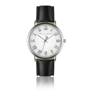Leather watch woman Amelia Parker Grand Blanc Black image-0