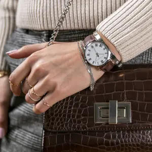 Relógio de cabedal para mulheres Amelia Parker Grand Blanc Brown image-1