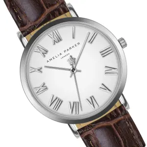 Relógio de cabedal para mulheres Amelia Parker Grand Blanc Brown image-4
