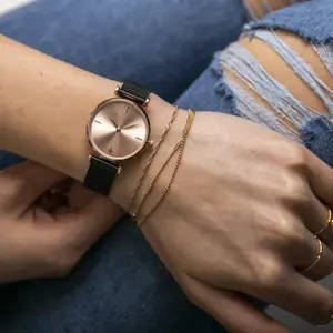 Damenuhr Amelia Parker Gold Shore Black Mesh image-1