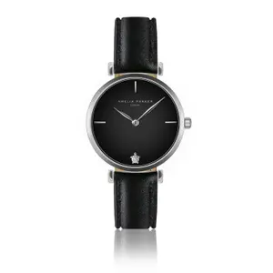 Montre cuir femme Amelia Parker Night Shore Black image-0