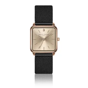 Women's watch Amelia Parker Gold Plaza Black Mesh image-0