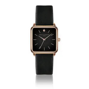 Skórzany zegarek dla kobiet Amelia Parker Night Plaza Black