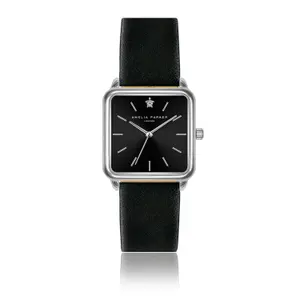 Skórzany zegarek dla kobiet Amelia Parker Night Voyage Black