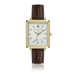 Damenuhr aus Leder mit Krokodil-Prägung Amelia Parker Desert image-0