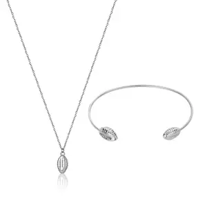 Ensemble collier, boucles d'oreilles et bracelet femme Amelia Parker Shell Queen image-0