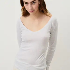 Women's long sleeve V-neck T-shirt American Vintage Massachusetts image-2