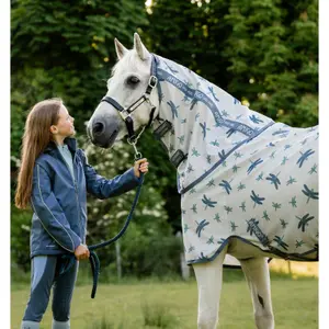 Flugtäckte för ponny med avtagbar huva Amigo Bug Rug image-2