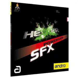 Revestimento de raquete de ténis de mesa em borracha andro Hexer Powergrip SFX image-0