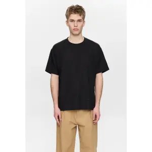 T-shirt από βαμβάκι, βισκόζη και λινό Anerkjendt Villads image-1