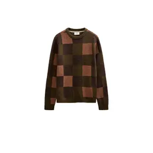 Checked Lambswool Jumper Anerkjendt Sune image-0