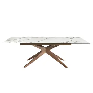 Mesa de comedor extensible rectangular de mármol Angel Cerdà image-1