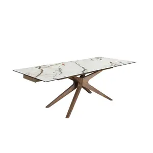 Mesa de comedor extensible rectangular de mármol Angel Cerdà image-2