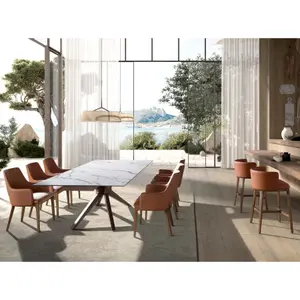 Mesa de comedor extensible rectangular de mármol Angel Cerdà image-5