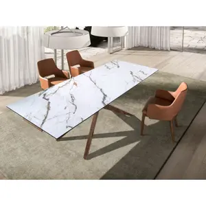 Mesa de comedor extensible rectangular de mármol Angel Cerdà image-6