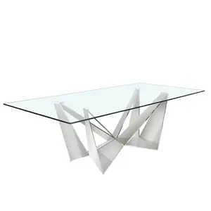 Dining table in tempered glass and steel Angel Cerdà image-1